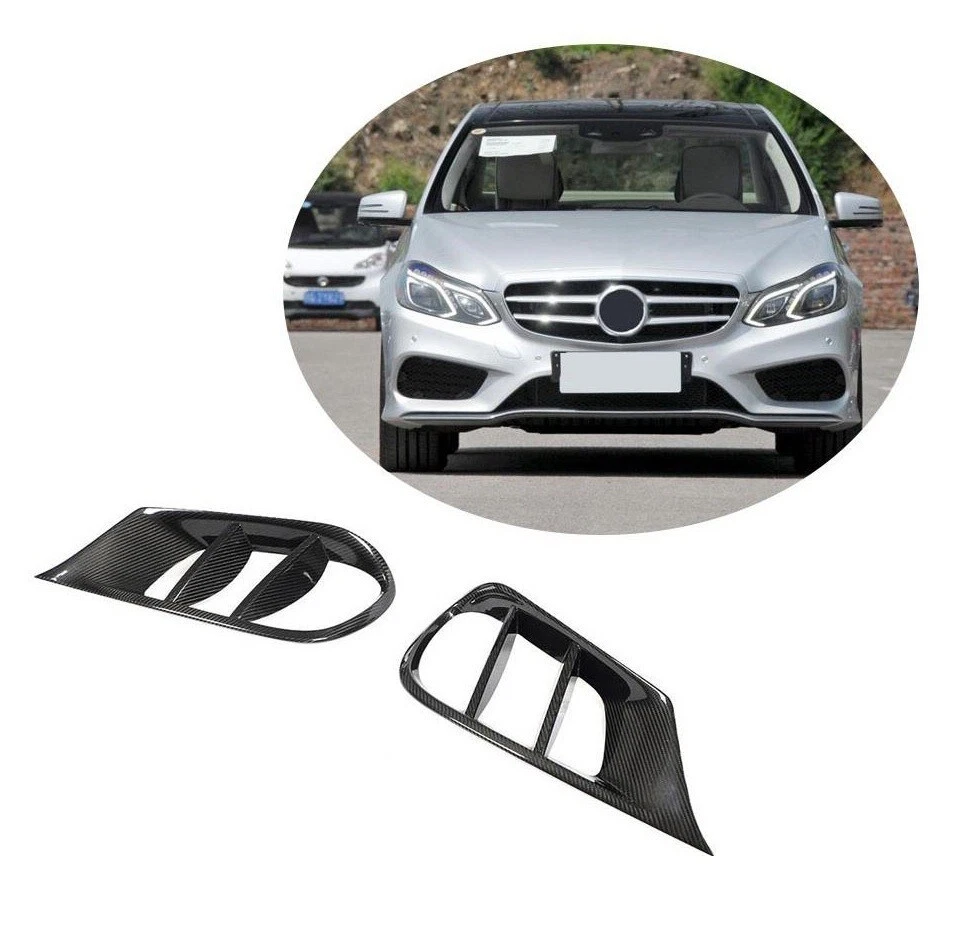 For Mercedes-Benz W212 E350 E400 E550 Carbon Fiber Fog Lamp Grill Air Vent Cover - Image 1 of 4