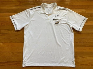 Purdue University Boilermakers Mens Nike Golf Shirt Polo White Dri-Fit Sz XL - Picture 1 of 4