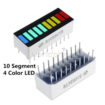 5PCS 10 Segment Colorful LED BAR Graph Indicator DIP Red Green Blue Yellow - Image 1 of 4