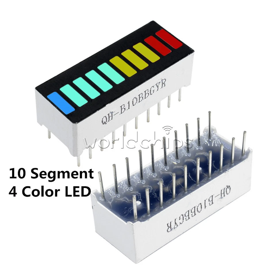 5PCS 10 Segment Colorful LED BAR Graph Indicator DIP Red Green Blue Yellow - Image 1 of 4