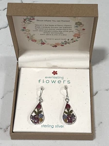 Signierte ATI Everlasting Flower Sterling Silber 925 Ohrhänger / Mini Blumen - Bild 1 von 9