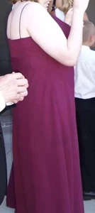 David's Bridal Size 18 Wine Red Formal Bridesmaid Prom Dress Michaelangelo #8022 - Picture 1 of 9