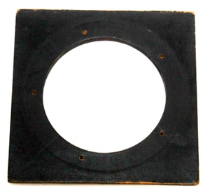 WOOD CAMERA LENS BOARD-4" X 4"-WITH 68MM OPENING - Picture 1 of 4