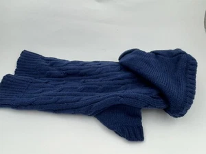 dog sweater small Navy Blue With Hood - Picture 1 of 4