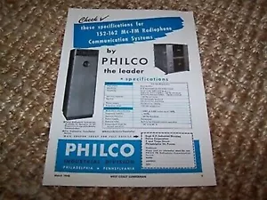 Anuncio impreso sistema de comunicación radiofónico Philco c1948 vintage ~ 8X 11,5 pulgadas - Imagen 1 de 1