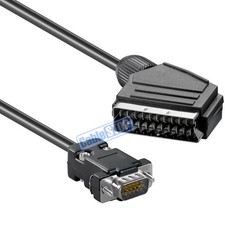 2 Meter Scart Kabel zu SVGA VGA 15 Pin Stecker 2m