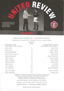 MANCHESTER UNITED V WOLVERHAMPTON WANDERERS RESERVES ~ 25 JANUARY 1994 ~ WOLVES - Picture 1 of 1