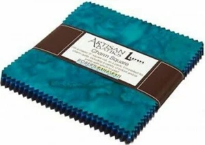 5" Charm Pack Squares Artisan Batiks Prisma Dyes Open Waters Blue Fabric M517.66 - Picture 1 of 2