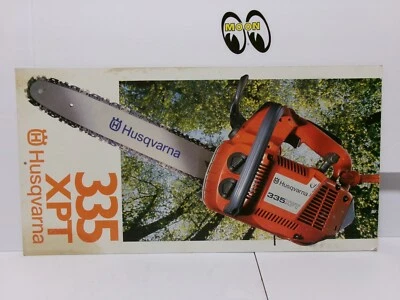 Husqvarna Chainsaw 335 XPT Two Sided Sign Dealer Display 1997 - Image 1 of 4