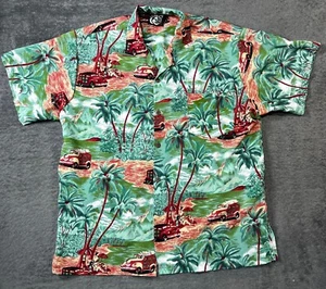 ULUWATU Palm Trees Hawaiian Shirt Button down Short SleevePolyester Size XL - Picture 1 of 6