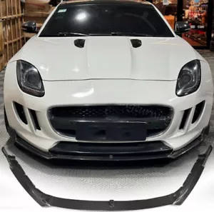 KIT DE CARROCERÍA DIVISOR DE LABIOS PARACHOQUES DELANTERO REAL carbono 2 puertas Jaguar tipo F 2015-17 - Imagen 1 de 12