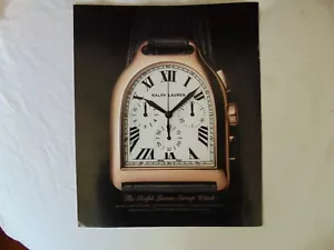 RALPH LAUREN STEIGBÜGELUHR 2009 Vintage Kunstdruck Anzeige - Bild 1 von 1