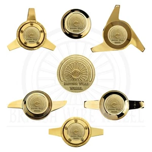 British Wire Wheel All Gold Wire Wheel Chips with Gold KO Spinner Caps, Set of 4 - Picture 1 of 58