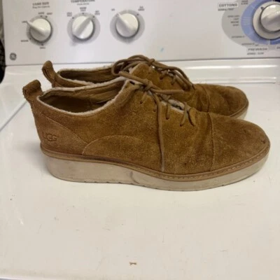 UGG Shoes Womens 10 Johanna Spill Seam Loafer Chestnut Suede Oxford Wedge Heel - Image 1 of 4