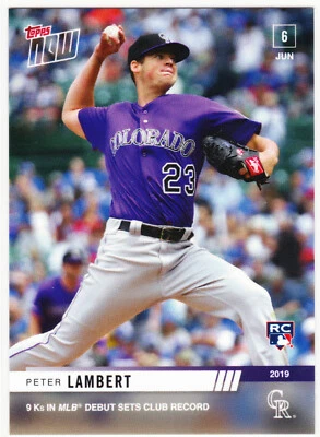 Peter Lambert Rockies Rookie 2019 Topps NOW 341 Debut 6/6/19 RC - Image 1 of 2