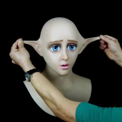 Bambola elfo bellezza maschera silicone morbida cosplay giapponese maschera elfo cosplay maschera trucco cosplay - Immagine 1 di 4