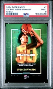 2024-25 Topps Now Victor Wembanyama Juego de 50 Puntos #7 Lámina Verde 29/99 COMO NUEVO - Imagen 1 de 2