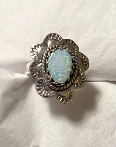 Beautiful Australian Opal Southwest Design Ring 925 Sterling Silver Size 8๐น - Picture 1 of 12