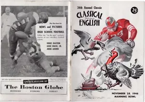 Harry Agganis 1946 Program Manning Bowl Lynn Classical V English Thanksgiving GM - Picture 1 of 4