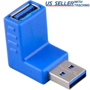 (5-pack) USB 3.0 Down Facing 90-Degree Right Angle Adapter Male Female Coupler 5 - Picture 1 of 1