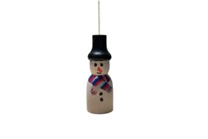 Handbemaltes hölzernes Schneemannjalousie/Licht Zuggriff mit Kordel & Stecker - Bild 1 von 5