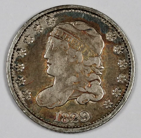 1829 Bust Half Dime.  Fine.  187750 Cover