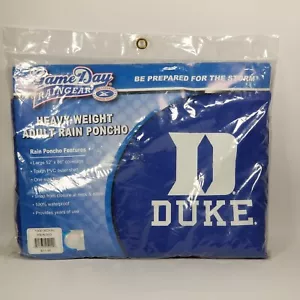 Duke Poncho Grande Peso Pesado Azul Diablos Lluvia Juego Día Raingear Logotipo de la NCAA - Imagen 1 de 4