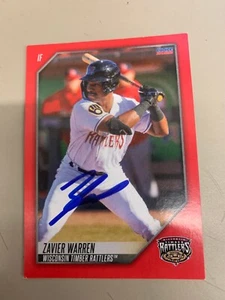 Zavier Warren Signed Card 2022 Wisconsin Timber Rattlers Team Card IP Auto - Picture 1 of 1