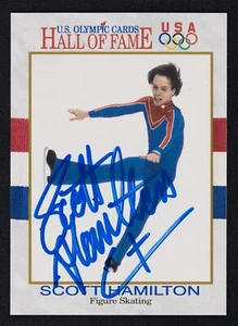 Scott Hamilton Signed 1991 Impel U.S. Olympic Hall of Fame Card #46 -Ice Skating - Picture 1 of 2