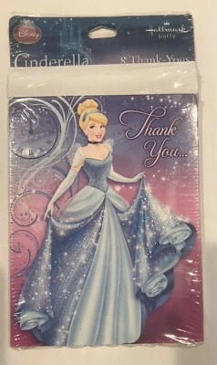Suministros de fiesta de Cenicienta notas de agradecimiento-8ct. Foto 1 de 2