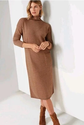 Vestido Suéter J. JILL Pure Jill Mármol Midi Cuello Embudo Nuez moscada Brezo S Pequeño Foto 1 de 4