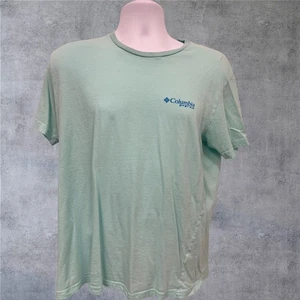 Columbia PFG Men’s Fishing Boat Graphic Logo T-Shirt Light Blue Teal Size Large - Picture 1 of 6