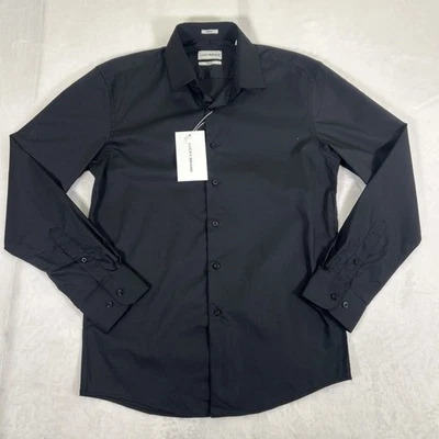 Camisa de vestir para hombre LUCKY BRAND negra elástica "calce ajustado" talla M 15/15,5/32-33 nueva con etiquetas Foto 1 de 4