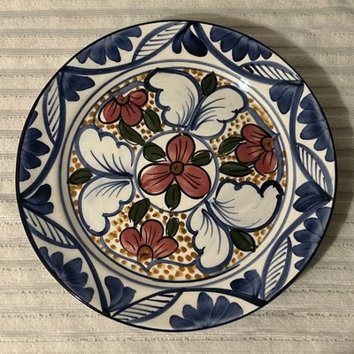Vintage Spanish Ceramicas Pellsba S.A. Floral Hand Painted Fayenza Ceramic Plate - Image 1 of 4