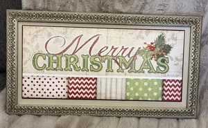 Arte de pared enmarcado Feliz Navidad 2015 Hobby Lobby 21,625 X 11,625 caprichoso - Imagen 1 de 8