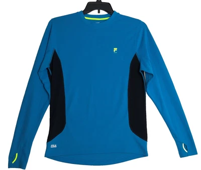 FILA Sport Activewear Pullover Women’s Blue Black  Long Sleeve Thumb Holes - Image 1 of 4