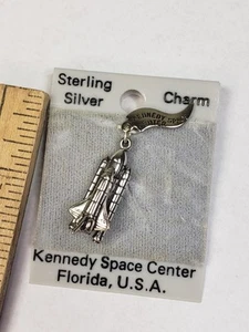 Vtg SPACE SHUTTLE CHALLENGER Florida Kennedy Space Center Charm Sterling 925 - Picture 1 of 2