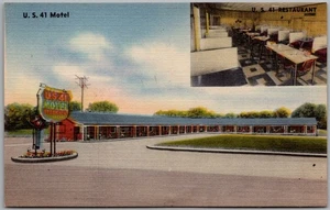 Postkarte US 41 Motel; Myrons Restaurant; Adairsville, Georgia Kn - Bild 1 von 2