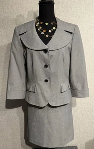 Tahari Arthur S Levine Größe 12 Damen schwarz/weiß 2-teilig Rock Anzug  - Bild 1 von 8