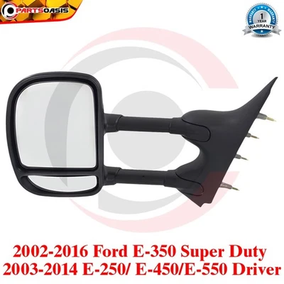 Espejo retrovisor de remolque para Ford E-350 Super Duty 2002-2016 E-250 lado del conductor Foto 1 de 4
