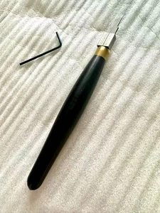 Druckgrafik Holzschnitt Schnitzen Schubreihen Linienschneider Meißel Werkzeug 5 Linien U Form - Bild 1 von 8