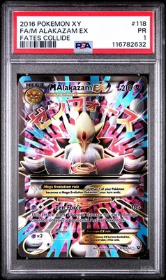 Pokemon M Alakazam EX Full Art 118/124 Fates Collide PSA 1. POP 9. NEW CERT - Image 1 of 3