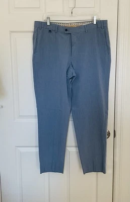 "Pantalones de vestir Hiltl Superleggero para hombre azul claro 36 x 29"" italianos talla 54" Foto 1 de 4