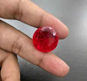 Makelloser natürlicher roter Farbschnitzerei Topas runder loser Edelstein AAA 93,60 ct - Bild 1 von 5