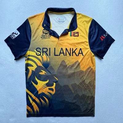 Camiseta masculina de críquete Sri Lanka grande azul amarela mas holdings réplica leões 2XL - Imagem 1 de 4