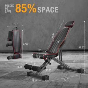 300 kg Klappbare Hantelbank Multifunktion Trainingsbank Fitness Bauchtrainer Neu - Bild 1 von 9