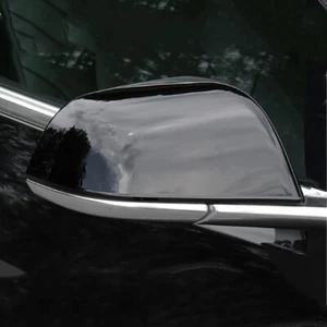 Glossy Black 2PCS Side Rearview Mirror Cover Trim For Tesla Model 3 2017-2023 - Bild 1 von 7