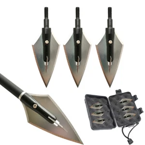 Archery Hunting Arrowhead 4Blade Broadhead Tips Screw in Point Target Shooting - Picture 1 of 8