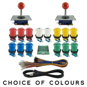 Kit de control arcade para 2 jugadores 2 joysticks con tapa de bola 14 botones Xin-Mo - todos los colores - Imagen 1 de 24