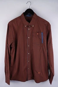 G-Star Raw Denim CL NEW BD SHIRT Men Casual Shirt Orange Check Stretch size XL - Picture 1 of 9